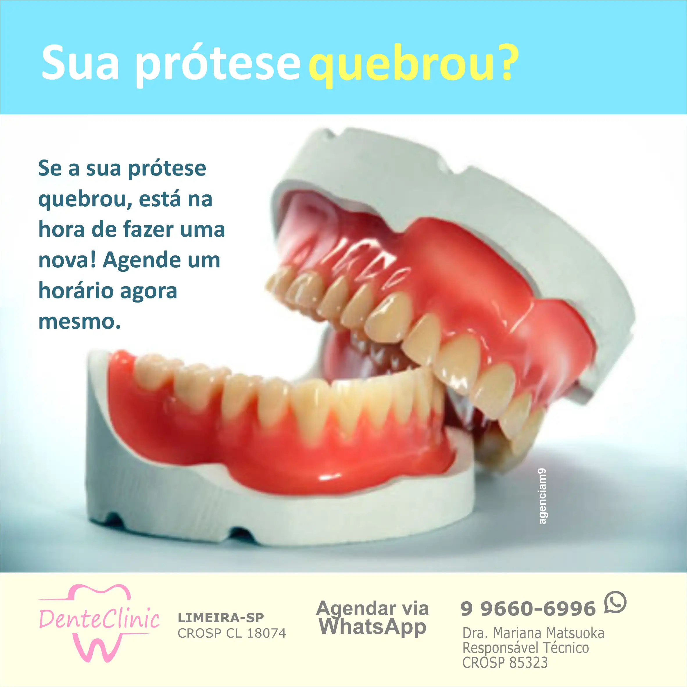 Propaganda Protése Dental Clínica Odontológica
