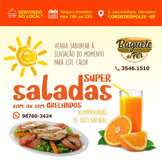 Propaganda Saladas com ou sem Grelhados
