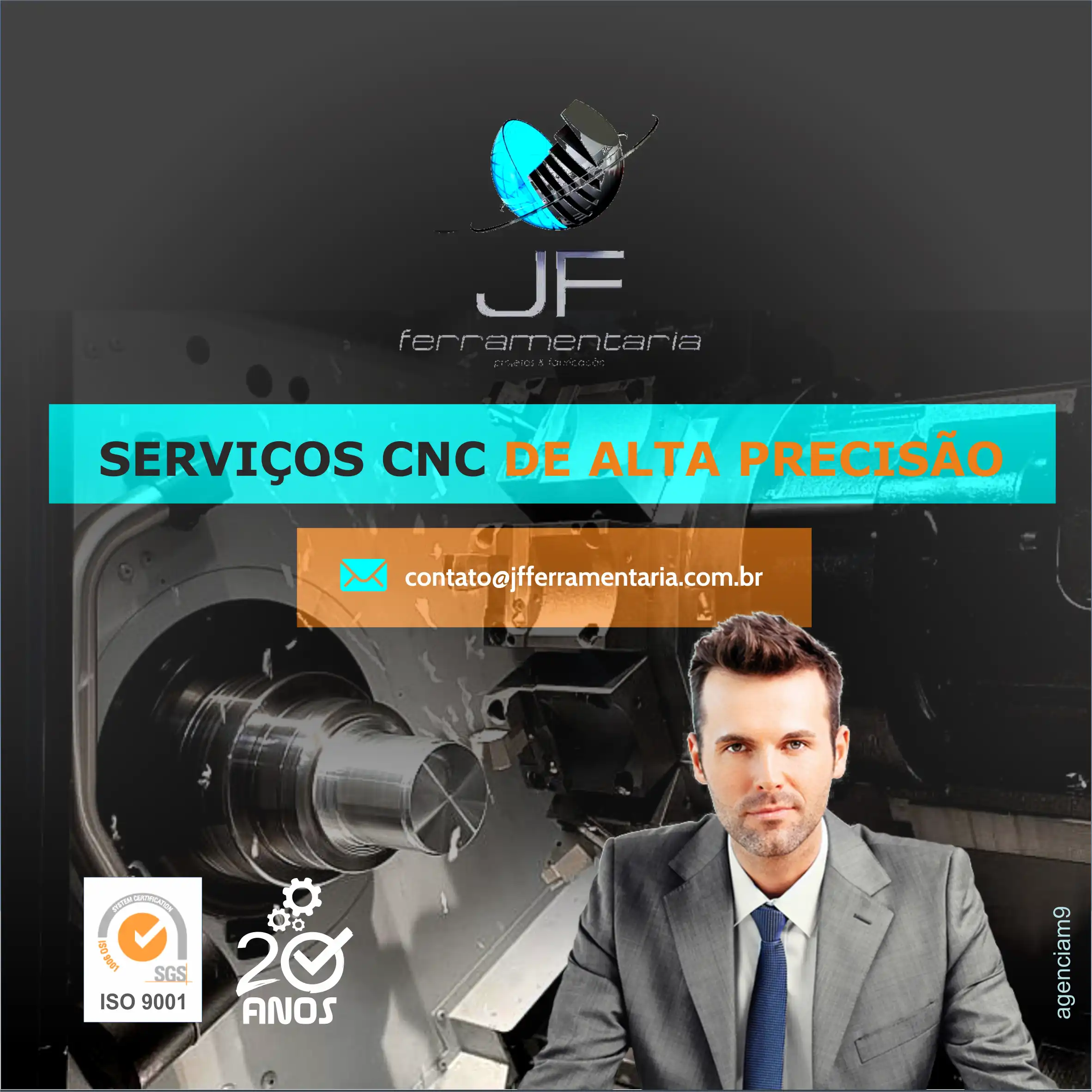 Propaganda Serviços de CNC de Alta Precisão em Ferramentaria com ISO 9001
