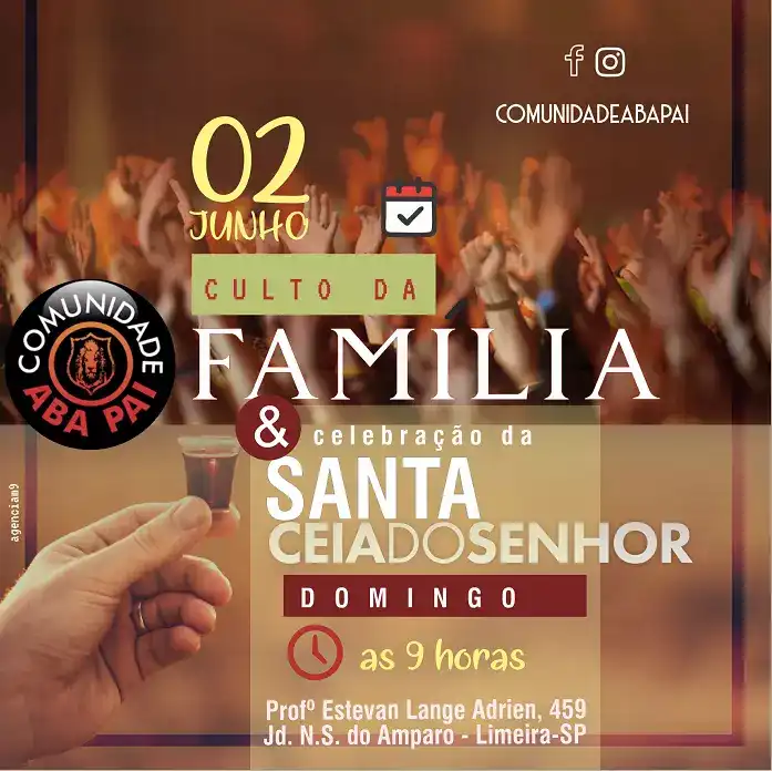 Propaganda Sobre Santa Ceia de Culto Evangélico de Limeira
