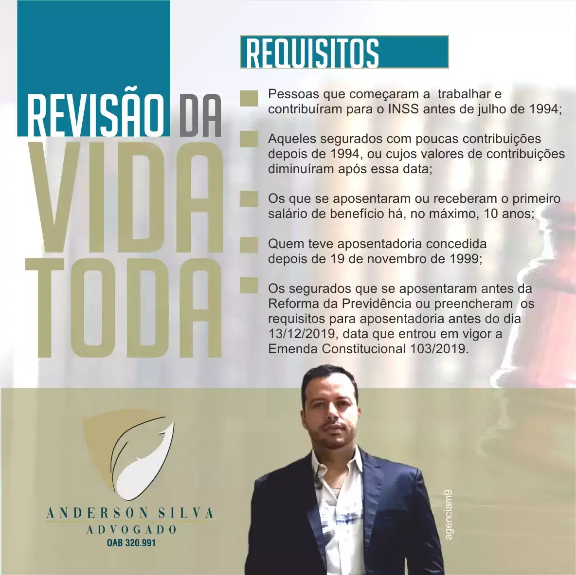 
Propaganda Sobre revisão INSS vida toda Escritório de Advocacia



