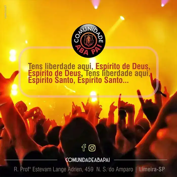 Propaganda criada para Igreja Aba Pai com o tema tens Liberdade Espírito Santo
