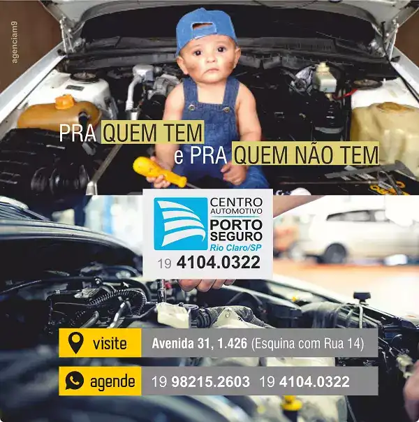 Propaganda criada para Posicionamento de Marca do Centro Automotivo Porto Seguro com semiótica de bebê
