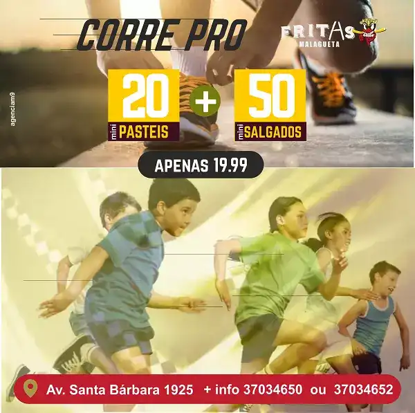 Propaganda criada para Super Promoção de Pasteis e Salgados Corre Pro Fritas criado para Pastelaria
