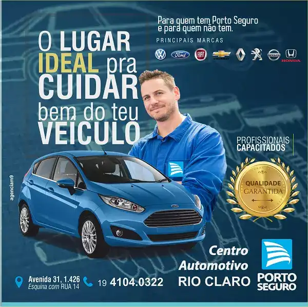 Propaganda criada para o Centro Automotivo Porto Seguro de Rio Claro tema Lugar Ideal
