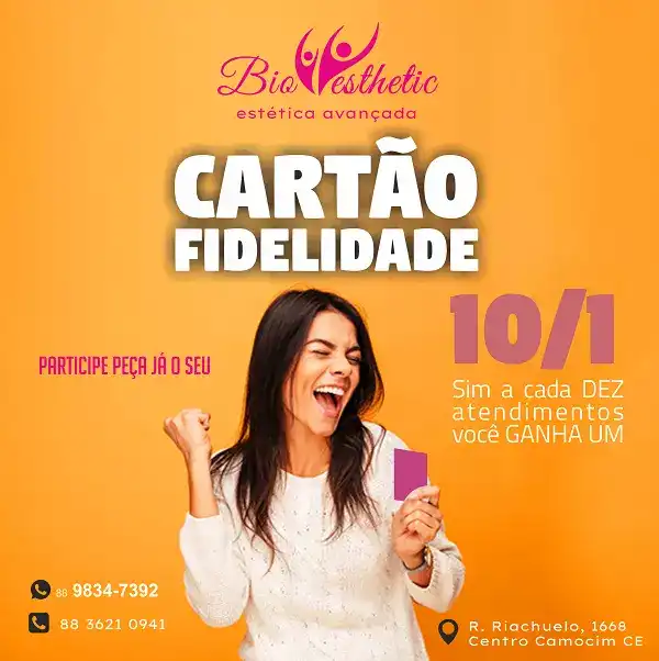 Propaganda de Cartão Fidelidade criada para Clínica Estética
