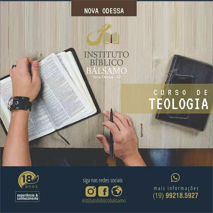 Propaganda de Curso de Teologia criado para Instituo Bíblico de Nova Odessa
