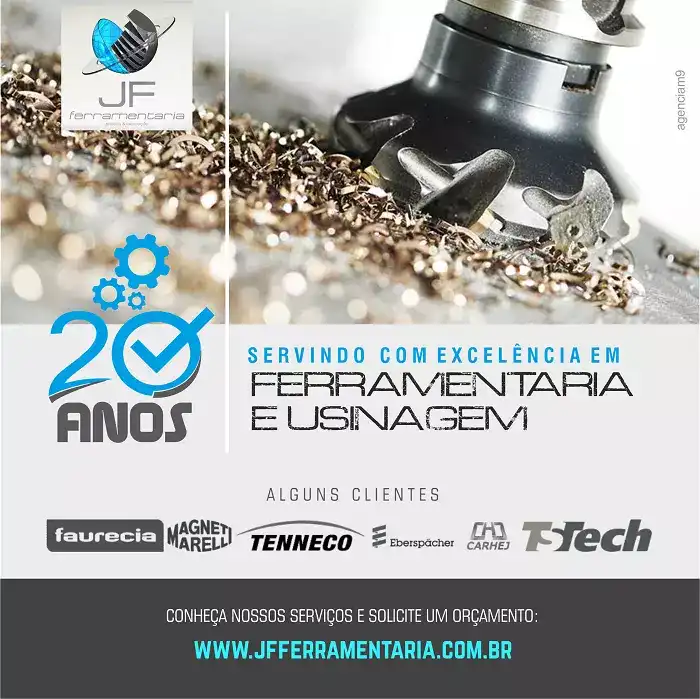 Propaganda de Posicionamento com o tema Servindo com excelência em Ferramentaria e Usinagem
