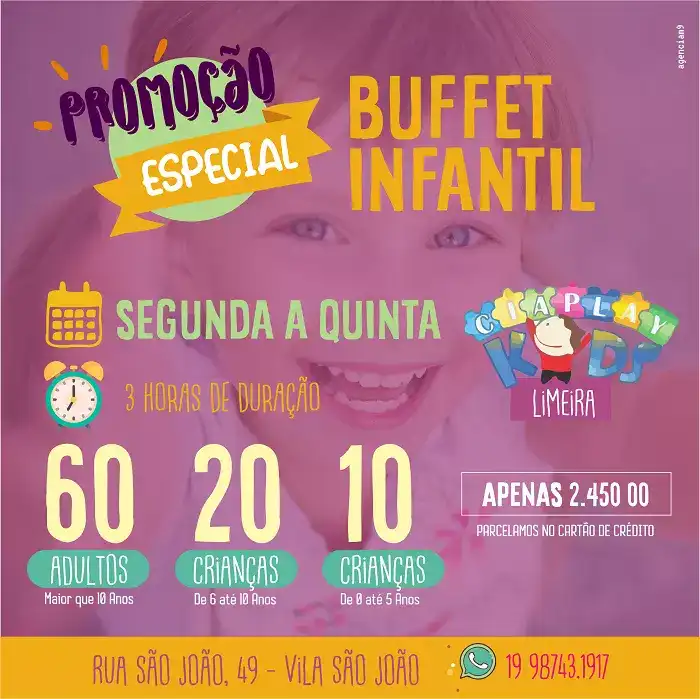 Propaganda de Promoção Especial para Buffet Infantil
