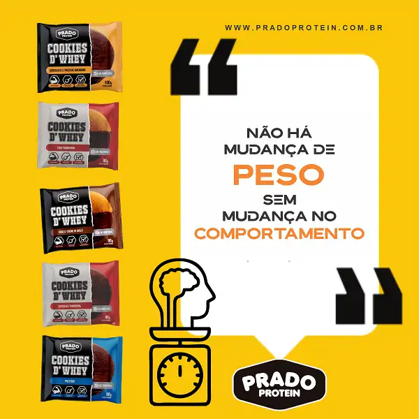 Propaganda para Indústria de Cookies de Whey com Frase sobre Dieta
