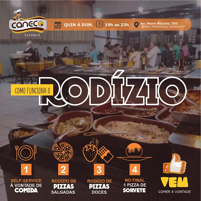 
Propaganda para Pizzaria sobre Rodízio Completa de Pizza



