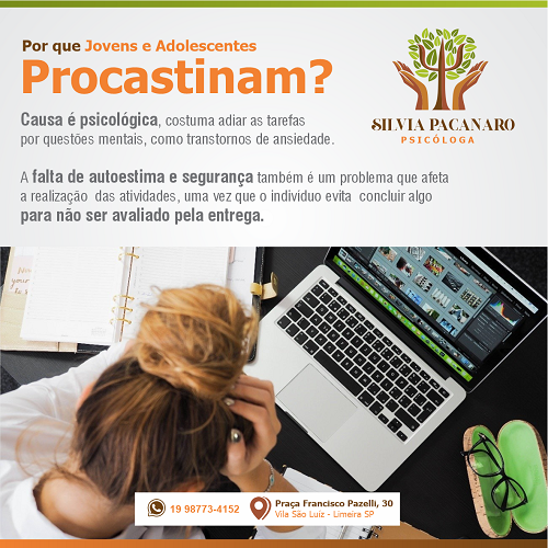 
Propaganda para Psicoterapeuta sobre Procrastinação de Jovens e Adolescentes e Psicoterapia



