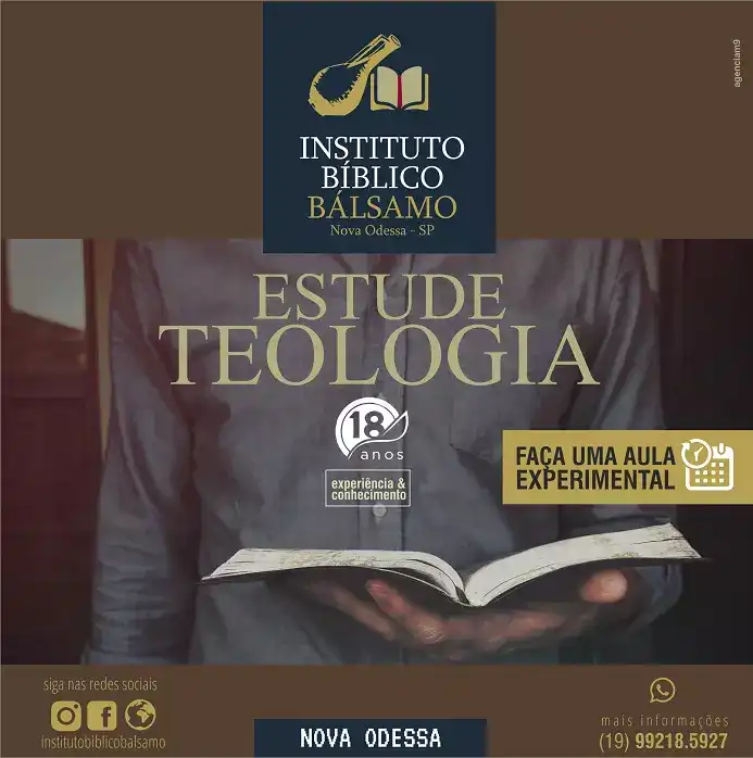 Propaganda sobre Aula Experimental de Teologia criado para Instituto Bíblico de Nova Odessa
