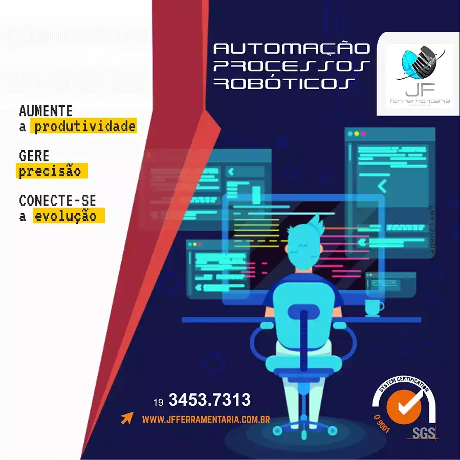 Propaganda sobre Automação de Processos Robóticos criada para Ferramentaria com foco em Inteligência Artificial
