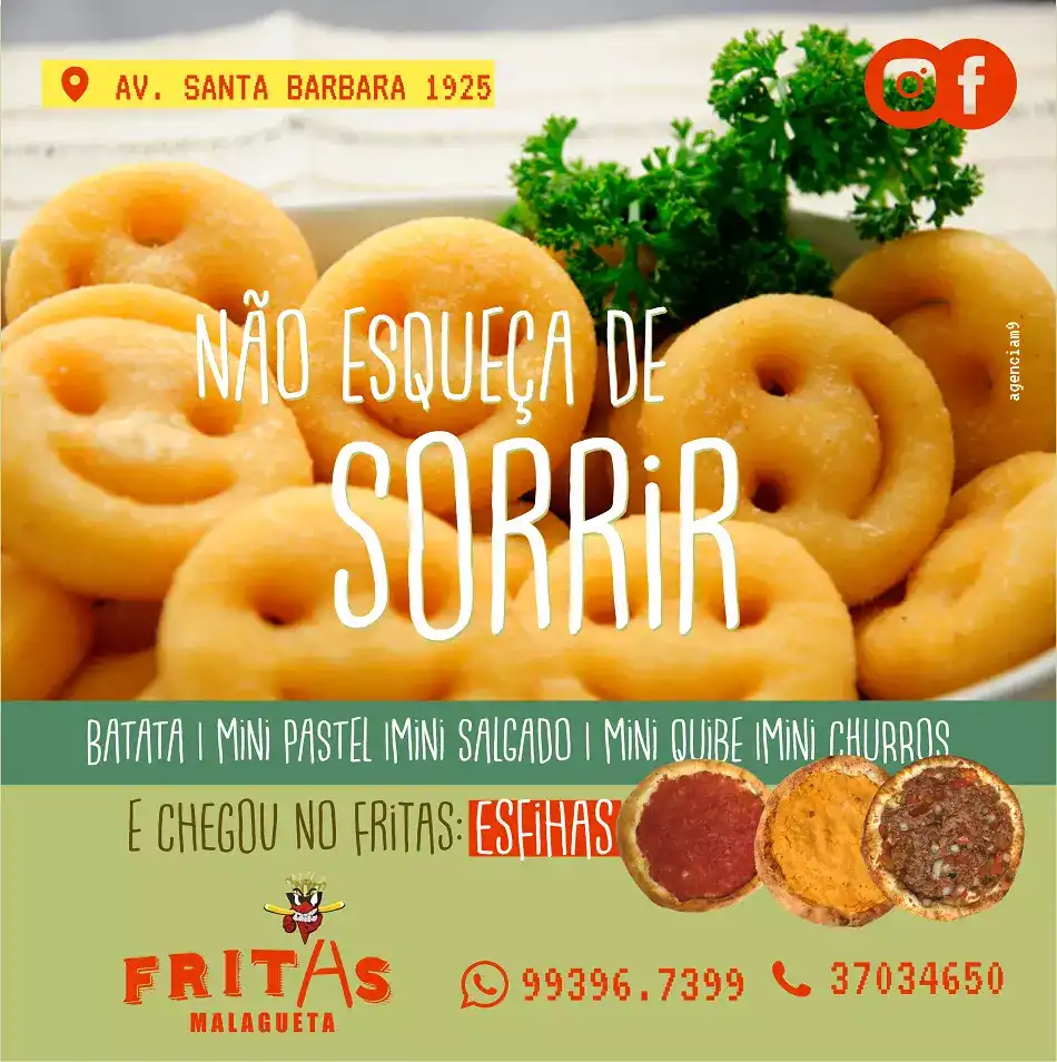 Propaganda sobre Batata Sorriso criada para Lanchonete
