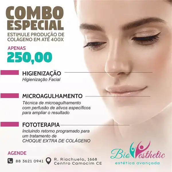 Propaganda sobre Colágeno criado para Clínica de Estética Facial
