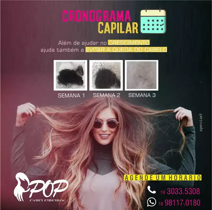 Propaganda sobre Cronograma Capilar criada para Salão de Cabelo Feminino
