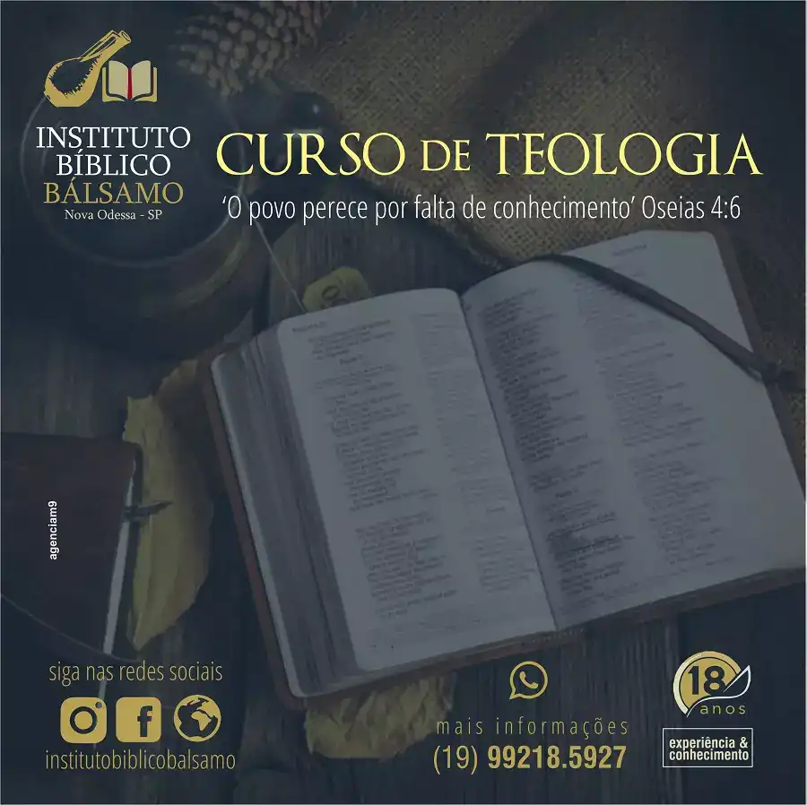 Propaganda sobre Curso de Teologia criada para Instituto Bíblico
