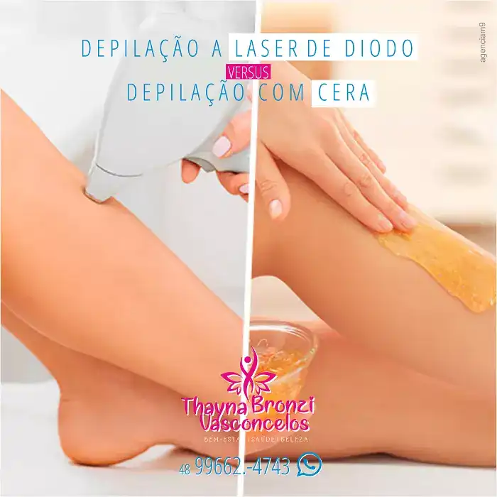 Propaganda sobre Depilação a Laser de Diodo versus Depilação com Cera criado para Estética de Santa Catarina Florianópolis
