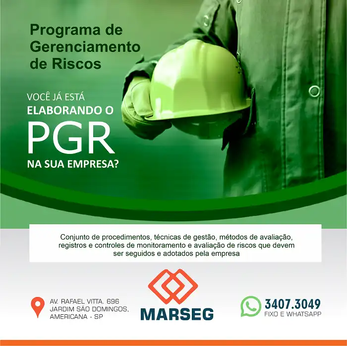 Propaganda sobre PGR Programa de Gerenciamento de Riscos
