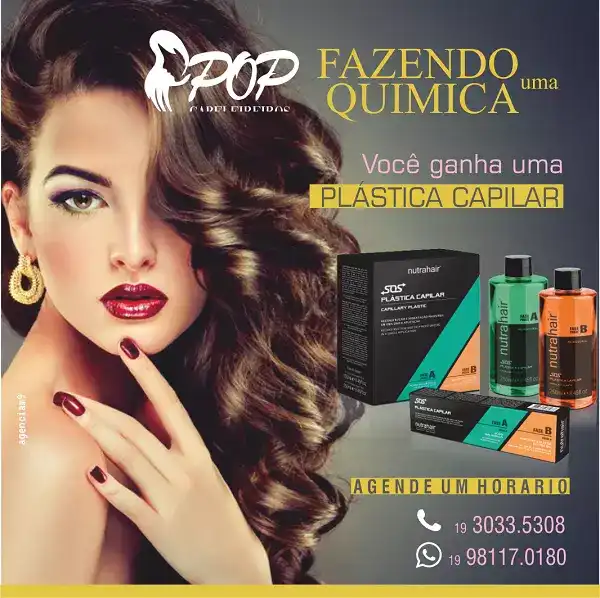 Propaganda sobre Plástica Capilar criada para Salão de Cabelo Feminino
