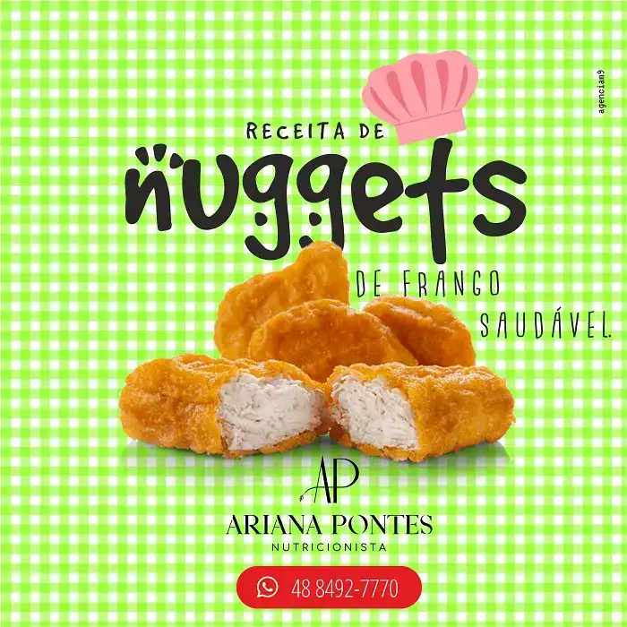 Propaganda sobre Receita de Nuggets de frango saudável criada para Nutricionista
