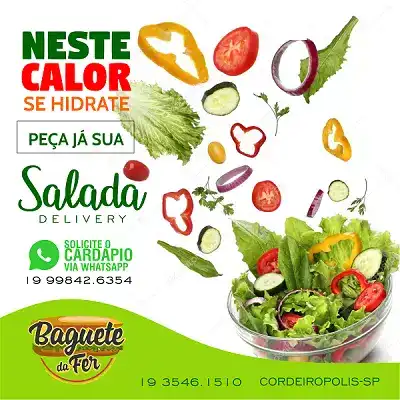 Propaganda sobre Salada Delivery criada para Lanchonete de Cordeirópolis
