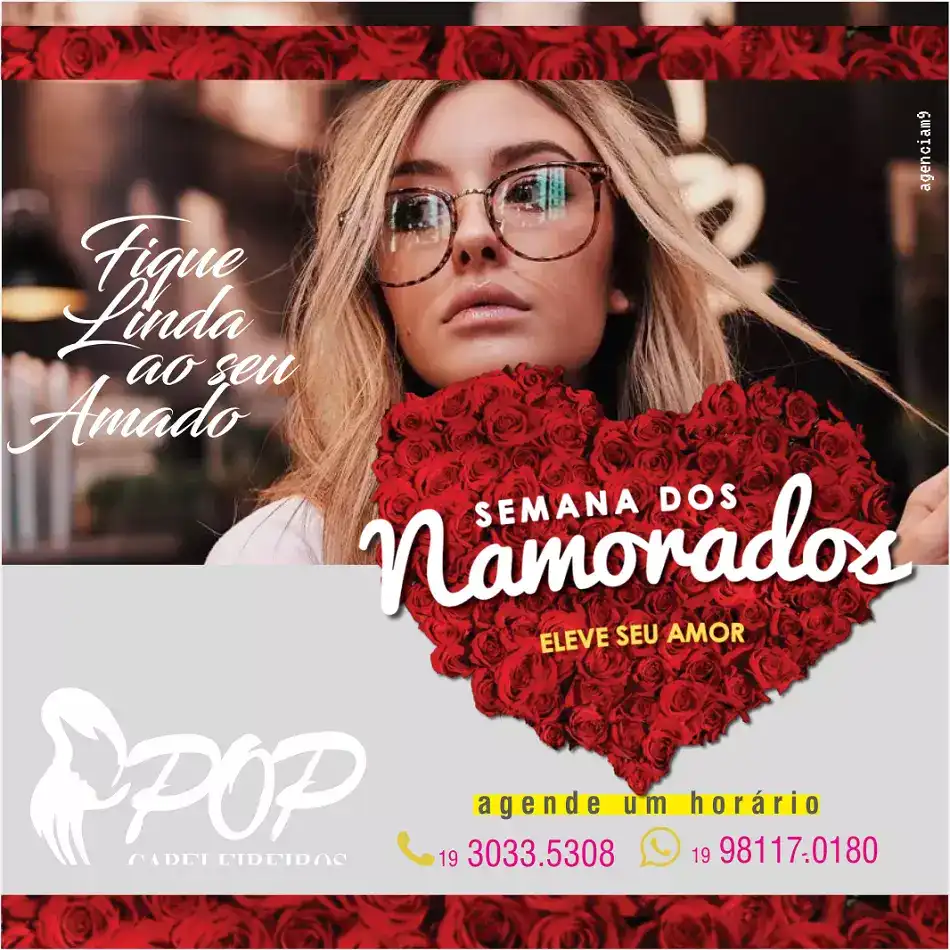 Propaganda sobre Semana dos Namorados criada para Salão de Cabelo Feminino
