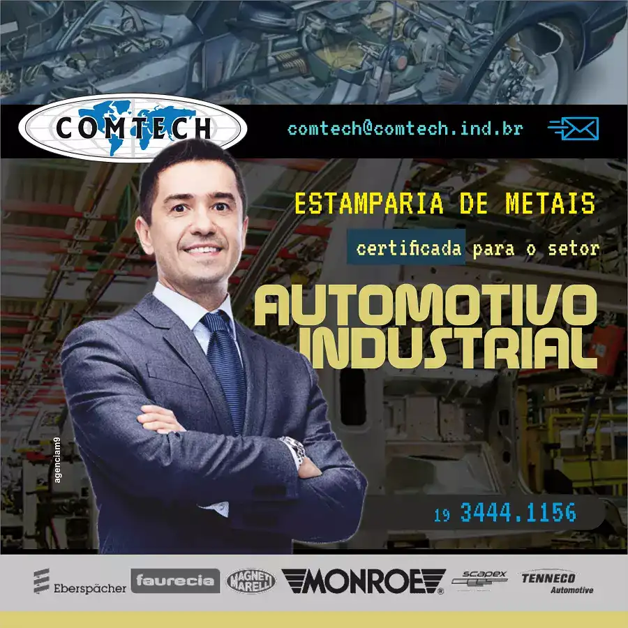 Propaganda sobre Setor Automotivo Industrial criada para empresa de Estamparia de Metais
