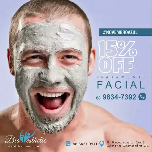 Propaganda sobre Tratamento de Estética Facial Masculina
