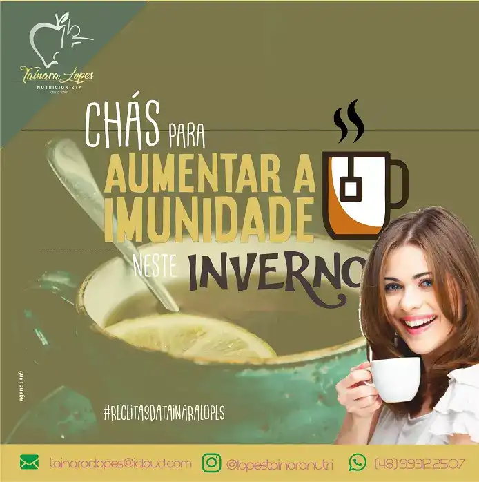Propaganda sobre chá e imunidade criada para nutricionista de Santa Catarina
