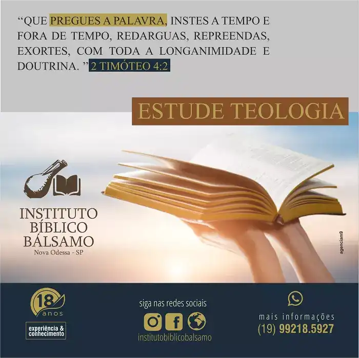Propaganda sobre importância do Estudo da Bíblia criado para Instituo de Nova Odessa
