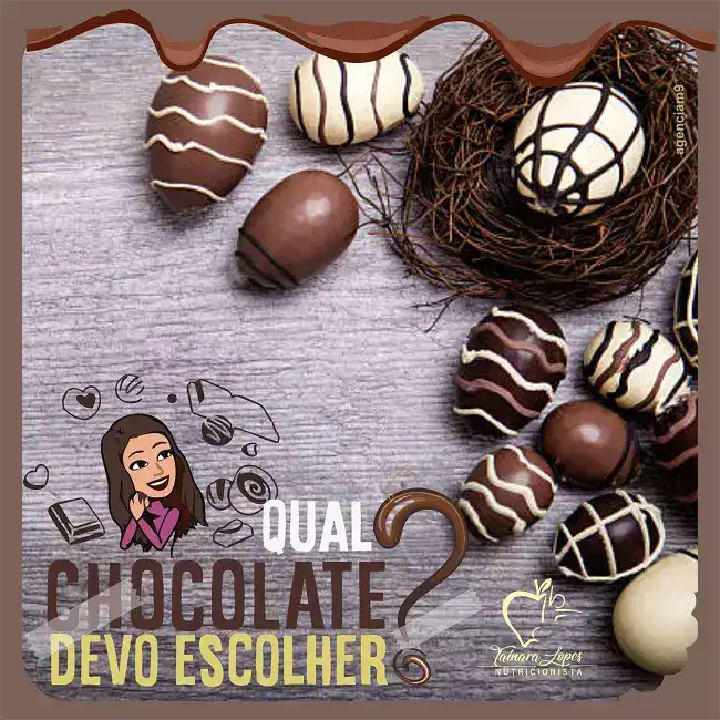 Propaganda sobre o tema qual chocolate devo escolher nesta Páscoa criado para Nutricionista de Florianópolis
