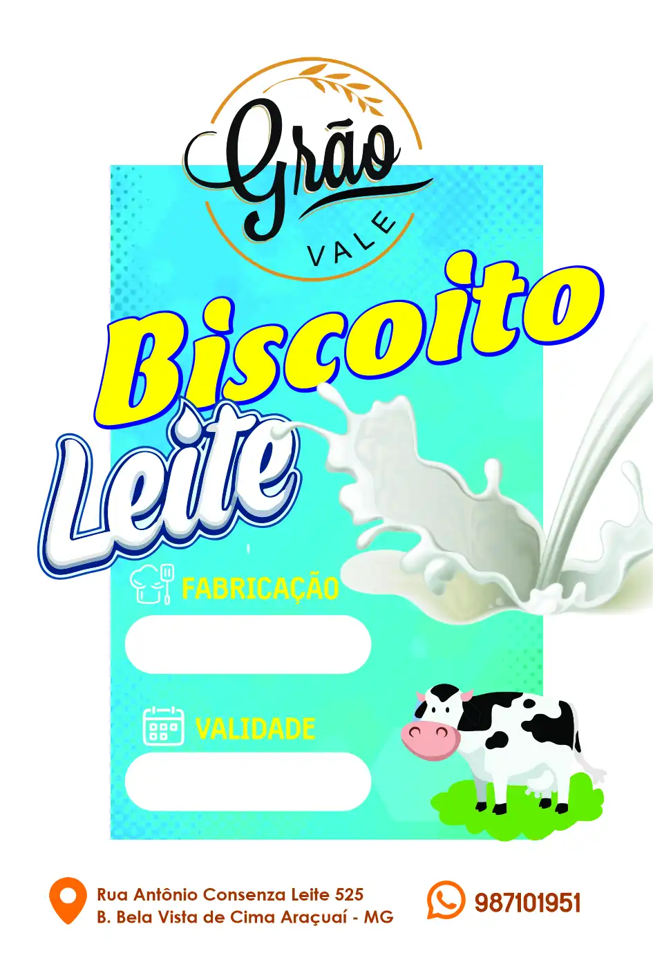 Rótulo Embalagem Biscoito de Leite
