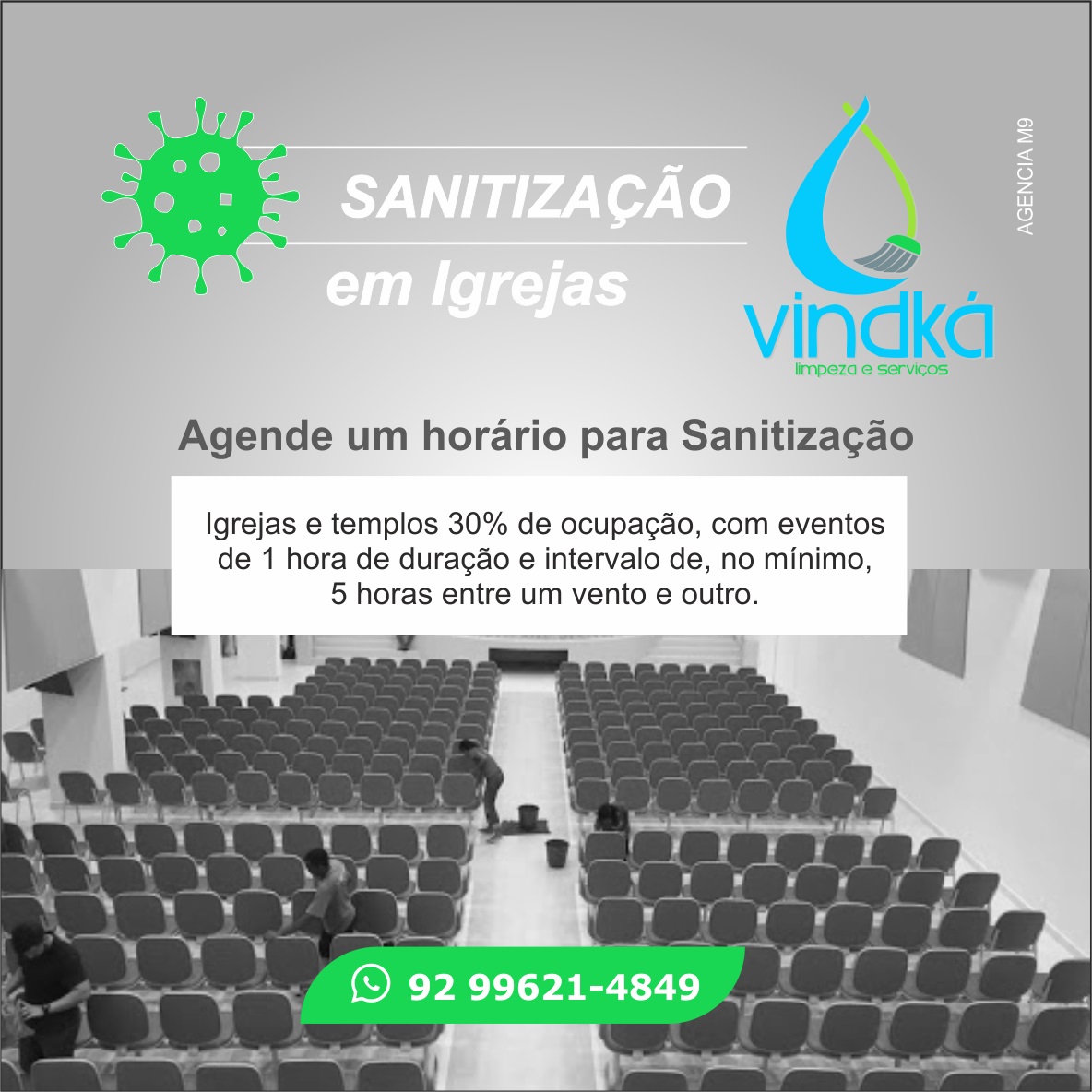 Sanitnização e Limpeza Contra o Covid 19 para Igrejas Propaganda de Serviços de Limpeza
