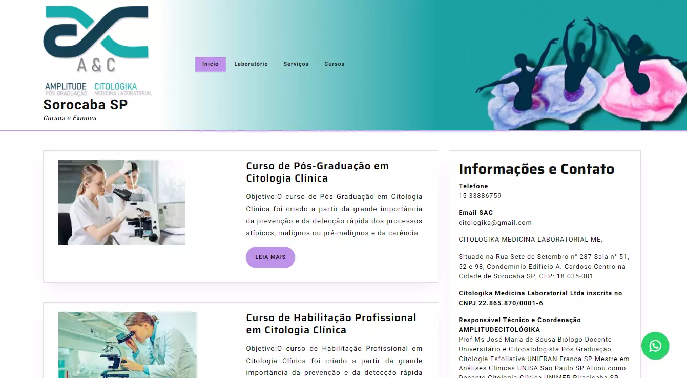 
Site Responsivo para Laboratório de Citopatologia e Anatomia Patológica



