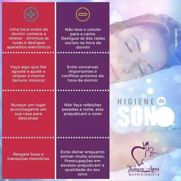 arte sobre higiene do sono criada para nutricionista
