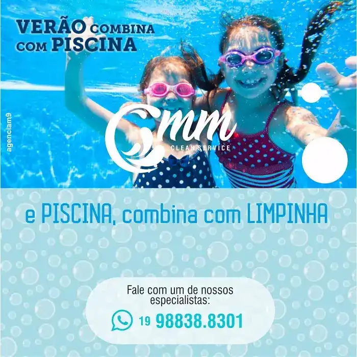 arte sobre limpeza de piscina para o verao
