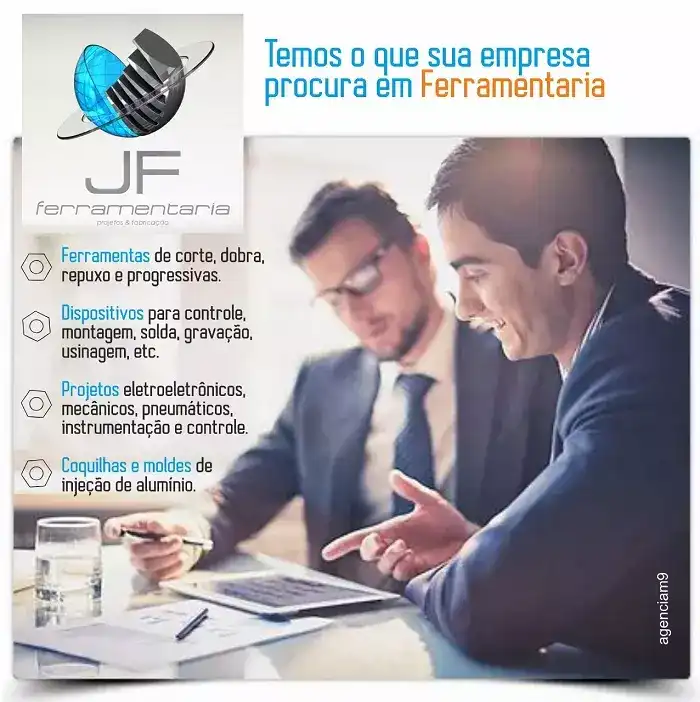 arte sobre os principais serviços de ferramentaria e usinagem criado para empresa
