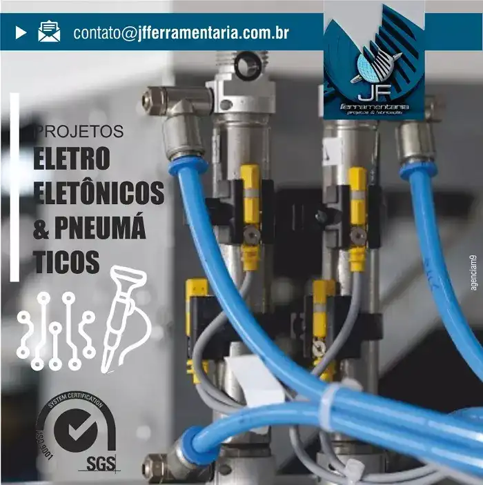 arte sobre projetos eletroeletronicos e pneumaticos criado para ferramentaria
